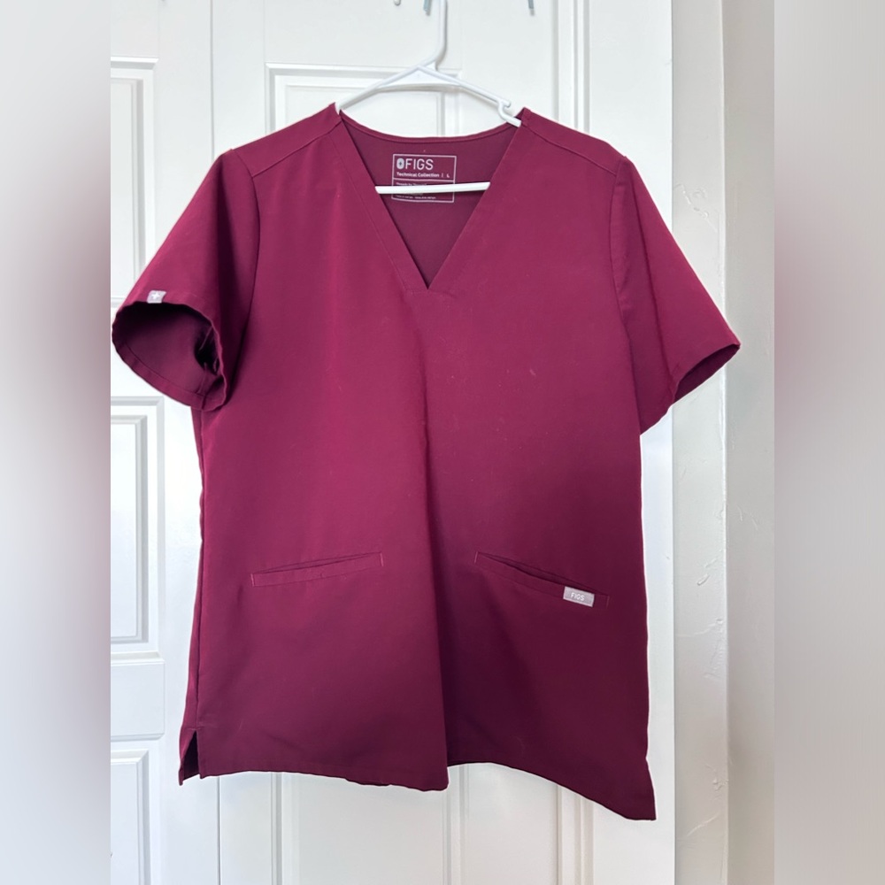 Figs Burgundy Women's Scrub Top